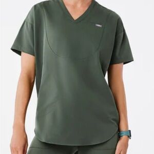 Figs Women's V-Neck Tunic in Olive Green